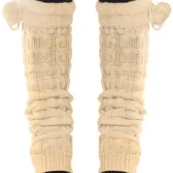 Overig Beenwarmers Met Bollen Ecru