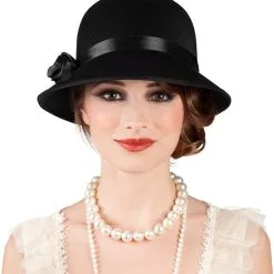 Overig Charleston Hoed Zwart Voor Dames -Kostuum Wereld Winkel charleston hoed zwart voor dames 2
