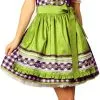 Overig Dames Dirndl Esther Luxe Paars/Limegroen (50cm) -Kostuum Wereld Winkel dames dirndl esther luxe paars limegroen 50cm