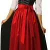 Overig Dames Dirndl Lang Luxe Zwart-Rood (95cm) -Kostuum Wereld Winkel dames dirndl lang luxe zwart rood 95cm