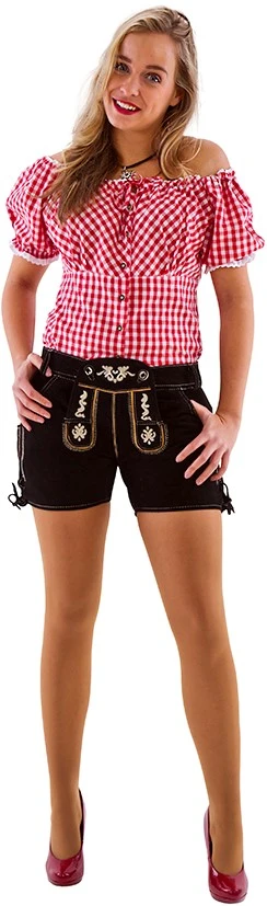 Overig Dames Lederhose Kort Luxe Zwart