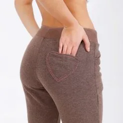 Overig Dames Lederhose Lang Bruin (Joggingstof) 12 Overig Dames Lederhose Lang Bruin (Joggingstof) -Kostuum Wereld Winkel dames lederhose lang bruin joggingstof detail achterkant