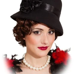 Overig Dameshoed Charleston Zwart Luxe -Kostuum Wereld Winkel dameshoed charleston zwart luxe 3