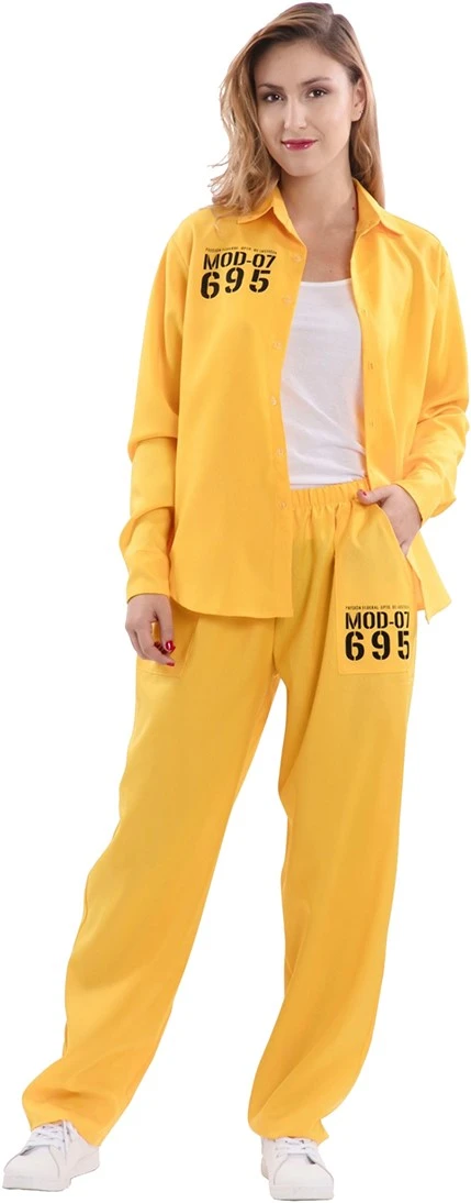 Overig Dameskostuum Gevangene Geel - Vis A Vis 3 Overig Dameskostuum Gevangene Geel - Vis A Vis