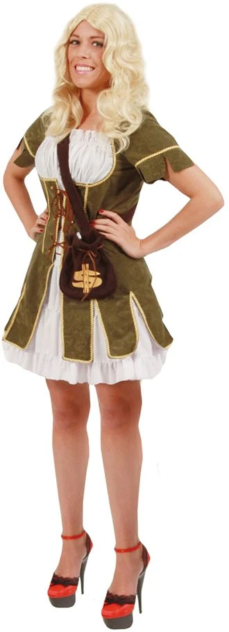 Overig Dameskostuum Robin Hood Girl Luxe Groen 3 Overig Dameskostuum Robin Hood Girl Luxe Groen