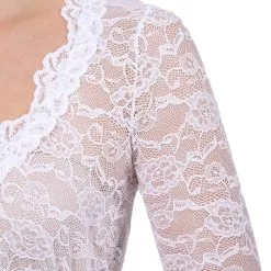 Overig Dirndl Blouse Cassandra 3/4 Mouw Wit -Kostuum Wereld Winkel dirndl blouse cassandra 3 4 mouw wit detail schouder