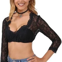 Overig Dirndl Blouse Cassandra 3/4 Mouw Zwart -Kostuum Wereld Winkel dirndl blouse cassandra 3 4 mouw zwart 2