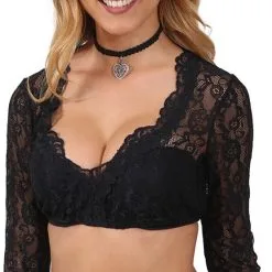 Overig Dirndl Blouse Cassandra 3/4 Mouw Zwart