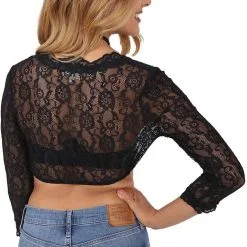 Overig Dirndl Blouse Cassandra 3/4 Mouw Zwart -Kostuum Wereld Winkel dirndl blouse cassandra 3 4 mouw zwart achterkant 2