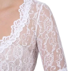 Overig Dirndl Blouse Cassandra Ecru -Kostuum Wereld Winkel dirndl blouse cassandra ecru detail mouw