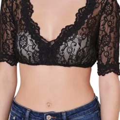 Overig Dirndl Blouse Cassandra Zwart -Kostuum Wereld Winkel dirndl blouse cassandra zwart detail