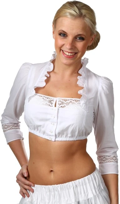 Overig Dirndl Blouse Marilena 3/4 Mouw Wit 3 Overig Dirndl Blouse Marilena 3/4 Mouw Wit