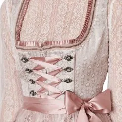 Overig Dirndl Delia Beige-Roze (60cm) -Kostuum Wereld Winkel dirndl delia beige roze 60cm detail borst