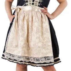 Overig Dirndl Donkerblauw-Creme 60cm Luxe 2dlg. -Kostuum Wereld Winkel dirndl donkerblauw creme 60cm luxe 2dlg voorkant 2