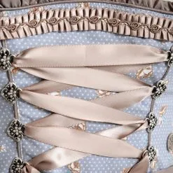 Overig Dirndl Estella Blauw-Koper Luxe (55cm) 11 Overig Dirndl Estella Blauw-Koper Luxe (55cm) -Kostuum Wereld Winkel dirndl estella blauw koper luxe 55cm detail midden