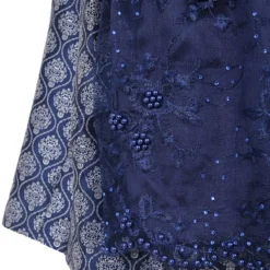 Overig Dirndl Freya Marine Blauw (50cm) -Kostuum Wereld Winkel dirndl freya marine blauw 50cm detail rok en schort