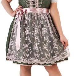 Overig Dirndl Groen-Oudroze 60cm Luxe 2dlg. 11 Overig Dirndl Groen-Oudroze 60cm Luxe 2dlg. -Kostuum Wereld Winkel dirndl groen oudroze 60cm luxe 2dlg voorkant 2