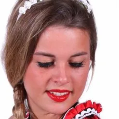 Overig Dirndl Haarband Bloemen Wit Luxe