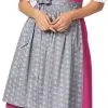 Overig Dirndl Jeanne Pink-Grijs Luxe (65cm) 2dlg. -Kostuum Wereld Winkel dirndl jeanne pink grijs luxe 65cm 2dlg