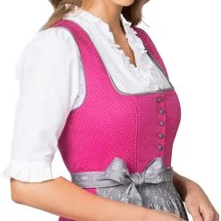 Overig Dirndl Jeanne Pink-Grijs Luxe (65cm) 2dlg. -Kostuum Wereld Winkel dirndl jeanne pink grijs luxe 65cm 2dlg detail 1