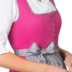 Overig Dirndl Jeanne Pink-Grijs Luxe (65cm) 2dlg. -Kostuum Wereld Winkel dirndl jeanne pink grijs luxe 65cm 2dlg detail 2