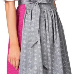Overig Dirndl Jeanne Pink-Grijs Luxe (65cm) 2dlg. -Kostuum Wereld Winkel dirndl jeanne pink grijs luxe 65cm 2dlg detail 3