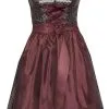 Overig Dirndl Käthe Burgundy-Goud Luxe (58cm) -Kostuum Wereld Winkel dirndl kathe burgundy goud luxe 58cm