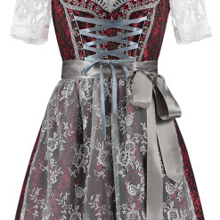 Overig Dirndl Rood-Zilvergrijs 60cm Luxe 2dlg.