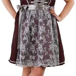 Overig Dirndl Rood-Zilvergrijs 60cm Luxe 2dlg. -Kostuum Wereld Winkel dirndl rood zilvergrijs 60cm luxe 2dlg voorkant 2