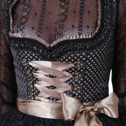 Overig Dirndl Taina Zwart-Goud (50cm) 10 Overig Dirndl Taina Zwart-Goud (50cm) -Kostuum Wereld Winkel dirndl taina zwart goud 50cm detail borst