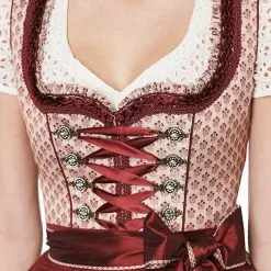 Overig Dirndl Tamila Bordeaux (60cm) -Kostuum Wereld Winkel dirndl tamila bordeaux 60cm detail borst
