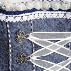 Overig Dirndl Tamilla Blauw Luxe (55cm) -Kostuum Wereld Winkel dirndl tamilla blauw luxe 55cm detail midden