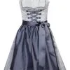 Overig Dirndl Viviane Zilver-Grijs Luxe (50cm) 1 Overig Dirndl Viviane Zilver-Grijs Luxe (50cm) -Kostuum Wereld Winkel dirndl viviane zilver grijs luxe 50cm
