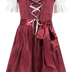 Overig Dirndl Wijnrood Met Witte Stippen 60cm (100% Katoen)