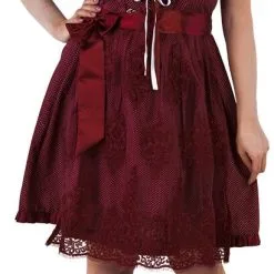 Overig Dirndl Wijnrood Met Witte Stippen 60cm (100% Katoen) -Kostuum Wereld Winkel dirndl wijnrood met witte stippen 60cm 100 katoen voorkant 2