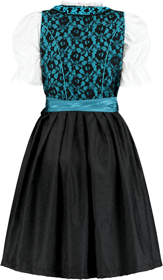 Overig Dirndl Zwart-Antiek Blauw 60cm Luxe 3dlg. 4 Overig Dirndl Zwart-Antiek Blauw 60cm Luxe 3dlg. - Afbeelding 2
