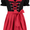 Overig Dirndl Zwart-Rood 50cm 3dlg. (100% Katoen) -Kostuum Wereld Winkel dirndl zwart rood 50cm 3dlg 100 katoen