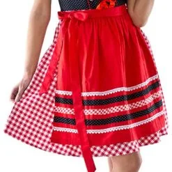 Overig Dirndl Zwart-Rood Met Stippen 60cm Luxe 3dlg.