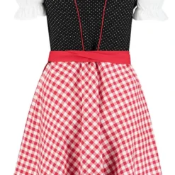 Overig Dirndl Zwart-Rood Met Stippen 60cm Luxe 3dlg. -Kostuum Wereld Winkel dirndl zwart rood met stippen 60cm luxe 3dlg achterkant