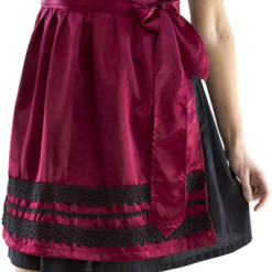 Overig Dirndl Zwart-Wijnrood 60cm Luxe 3dlg.