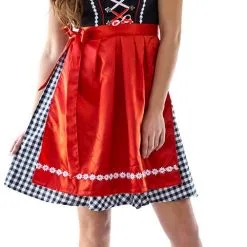 Overig Dirndl Zwart-Wit Geblokt 60cm 3dlg. (100% Katoen)