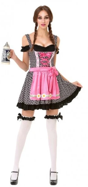 Overig Dirndl Zwart-Wit Met Bloempjes 3 Overig Dirndl Zwart-Wit Met Bloempjes