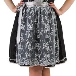Overig Dirndl Zwart-Zilvergrijs 60cm Luxe 2dlg. -Kostuum Wereld Winkel dirndl zwart zilvergrijs 60cm luxe 2dlg voorkant 2