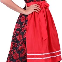 Overig Dirndljurk Elisabeth Rood-Zwart 2-delig