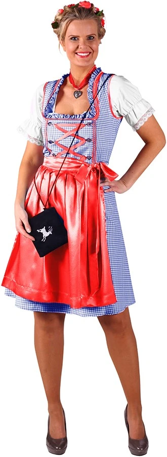 Overig Dirndljurk Kira Blauw/Rood 3 Overig Dirndljurk Kira Blauw/Rood