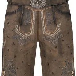 Overig Geitenleer Lederhose Lukas Bruin Met Riem