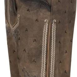 Overig Geitenleer Lederhose Lukas Bruin Met Riem -Kostuum Wereld Winkel geitenleer lederhose lukas bruin met riem links 2