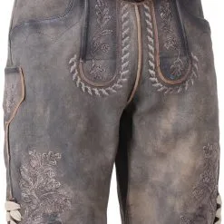 Overig Geitenleer Lederhose Volker Grijs Met Riem -Kostuum Wereld Winkel geitenleer lederhose volker grijs met riem rechts 2