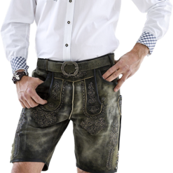Overig Heren Lederhose Geitenleer Kort Luxe Grijs Antiek