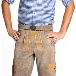 Overig Heren Lederhose Kort Gaudi Oranje (Runderleer)